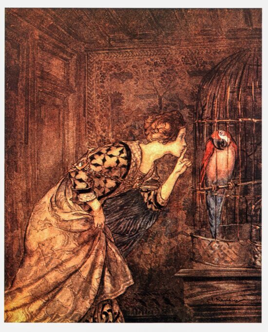 Some British Ballads Arthur Rackham 1919 art “Mary Colven” Color vintage book page FREE SHIPPING
