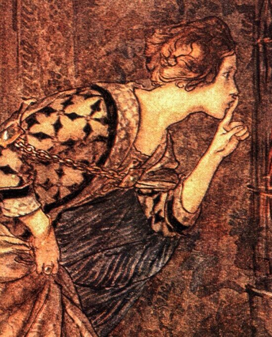 Some British Ballads Arthur Rackham 1919 art “Mary Colven” Color vintage book page FREE SHIPPING