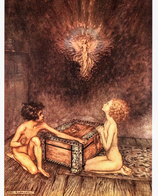 A Wonder Book Arthur Rackham 1922 art “Pandora & Epimetheus” Vintage book page FREE SHIPPING