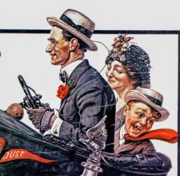 Norman Rockwell "The Open Road" & "A Dog's Day" Oversized 2-sided vintage art book page