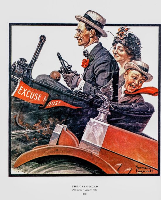 Norman Rockwell “The Open Road” & “A Dog’s Day” Oversized 2-sided vintage art book page