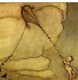 Arthur Rackham Vintage 2-sided art book page "Peter clung to the tail" & "...the birds said the would help no more..." Kensington Gardens