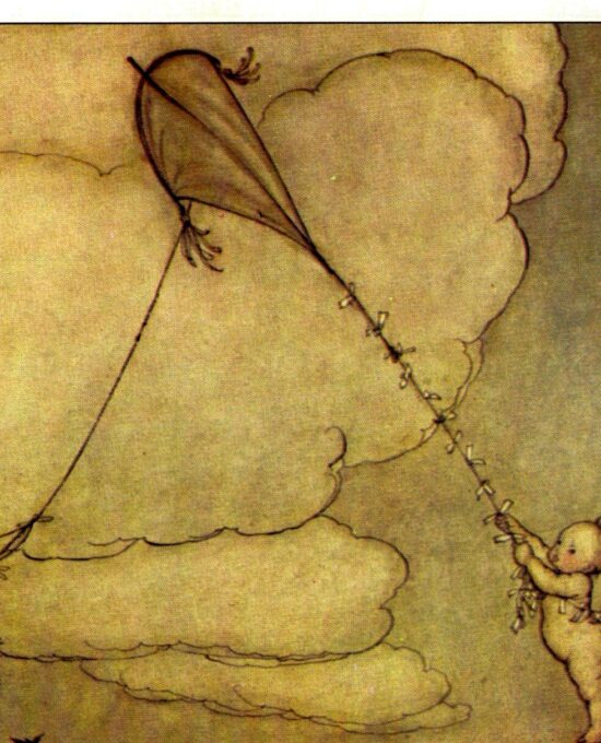 Arthur Rackham Vintage 2-sided art book page “Peter clung to the tail” & “…the birds said the would help no more…” Kensington Gardens