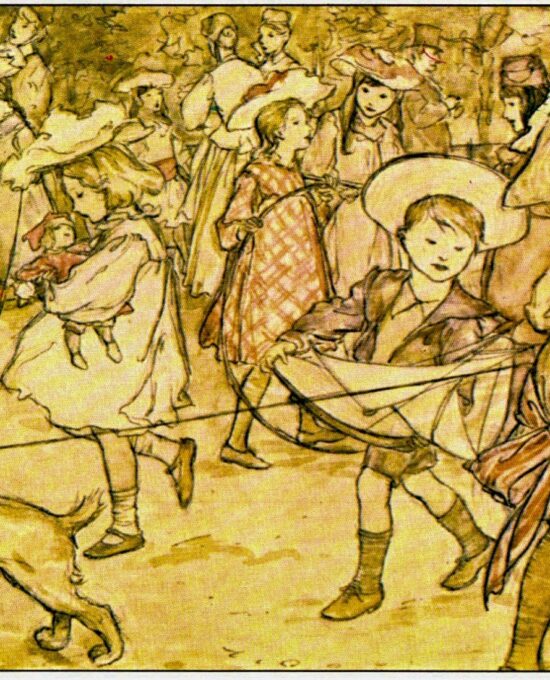 Arthur Rackham Vintage 2-sided fairy tale art book page “In the Broad Walk” & “The Kensington Gardens” Peter Pan FREE SHIPPING