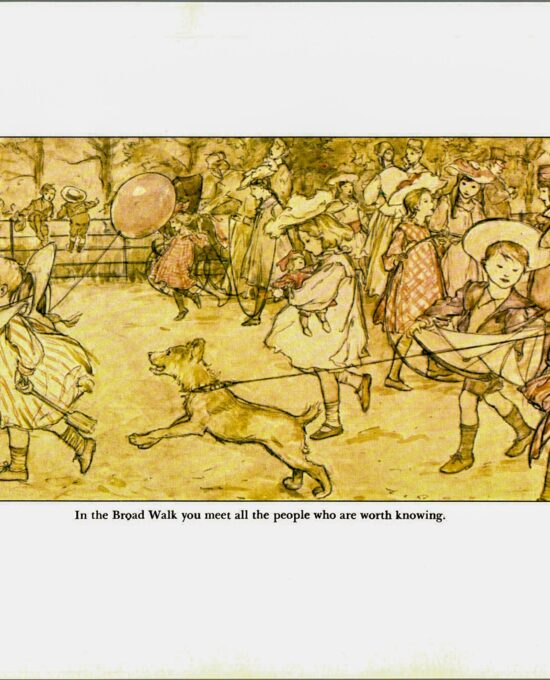 Arthur Rackham Vintage 2-sided fairy tale art book page “In the Broad Walk” & “The Kensington Gardens” Peter Pan FREE SHIPPING
