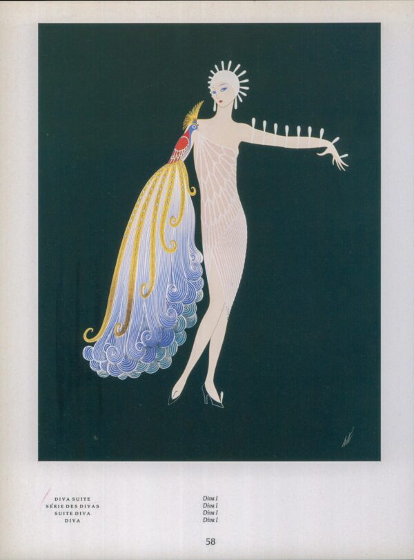 Vintage Fashion art book page "Diva I" from Diva Suite 10 x 13 1/2" Heavy satin finish art paper - Image 2