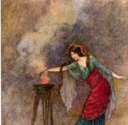 From Chaucer's Works "Medea" Vintage illustration by Warwick Goble