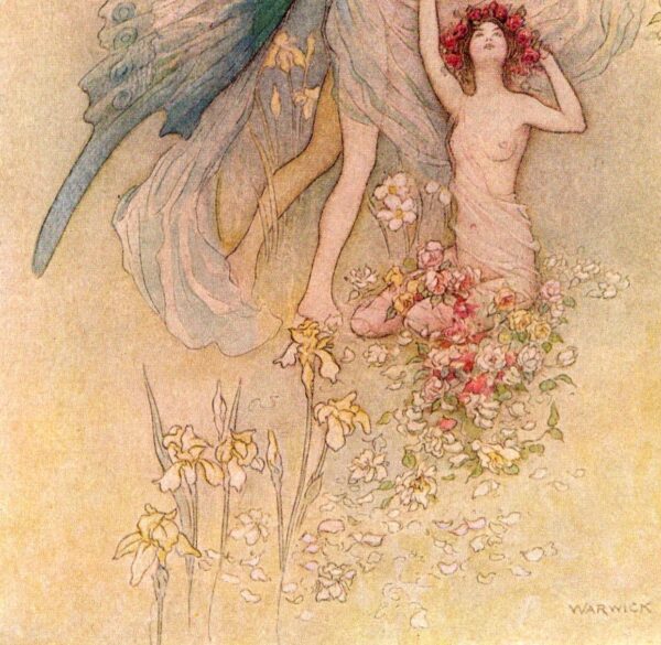 From Chaucer's Works "Flora and Zephyr Had Fixed Their Dwelling There" Vintage illustration by Warwick Goble - Image 2