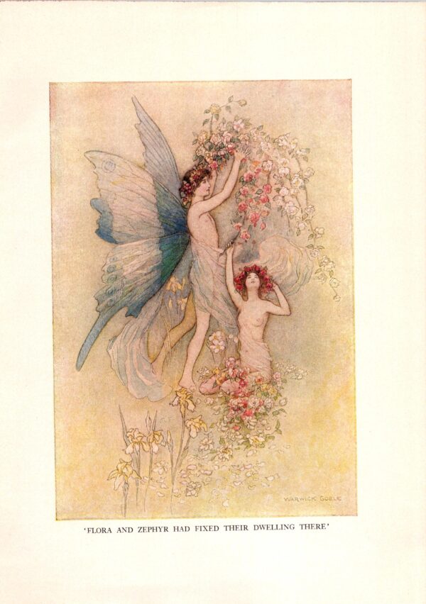 From Chaucer's Works "Flora and Zephyr Had Fixed Their Dwelling There" Vintage illustration by Warwick Goble - Image 3