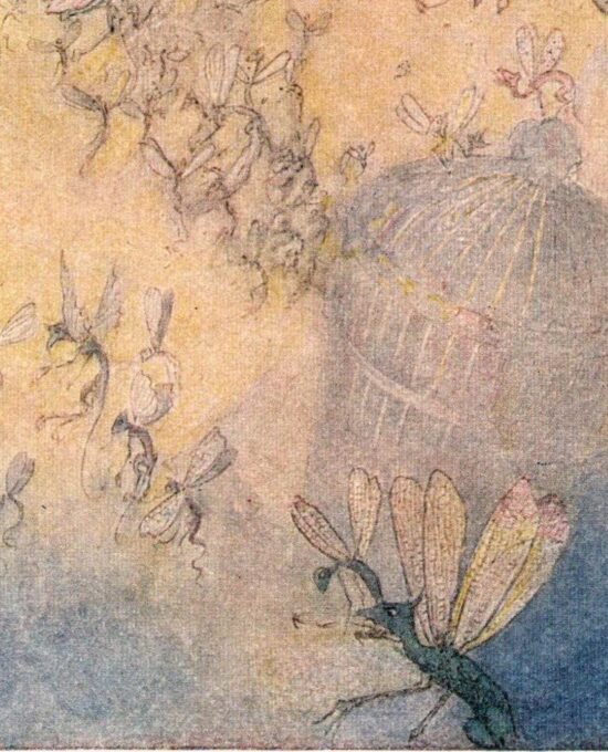 From Chaucer’s Works “There I Could See Winged Wonders Fly” Vintage illustration by Warwick Goble