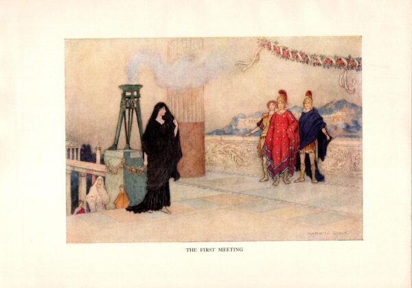 From Chaucer's Works "The First Meeting" Vintage illustration by Warwick Goble - Image 3
