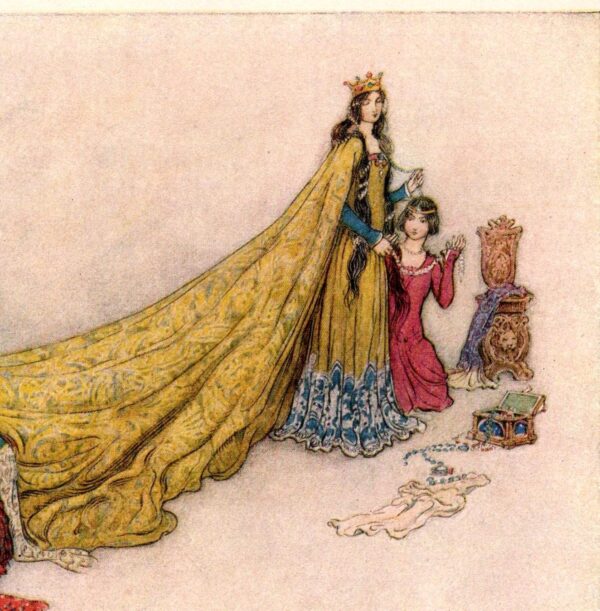 From Chaucer's Works "Griselda Robed in Cloth of Gold" Vintage illustration by Warwick Goble
