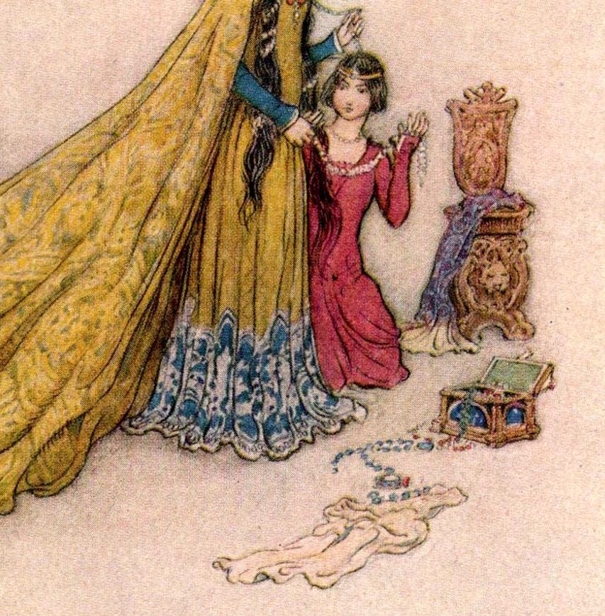 From Chaucer's Works "Griselda Robed in Cloth of Gold" Vintage illustration by Warwick Goble - Image 3
