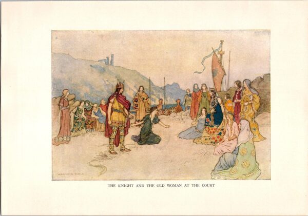 From Chaucer's Works "The Knight and the Old Woman at the Court" Vintage illustration by Warwick Goble - Image 4