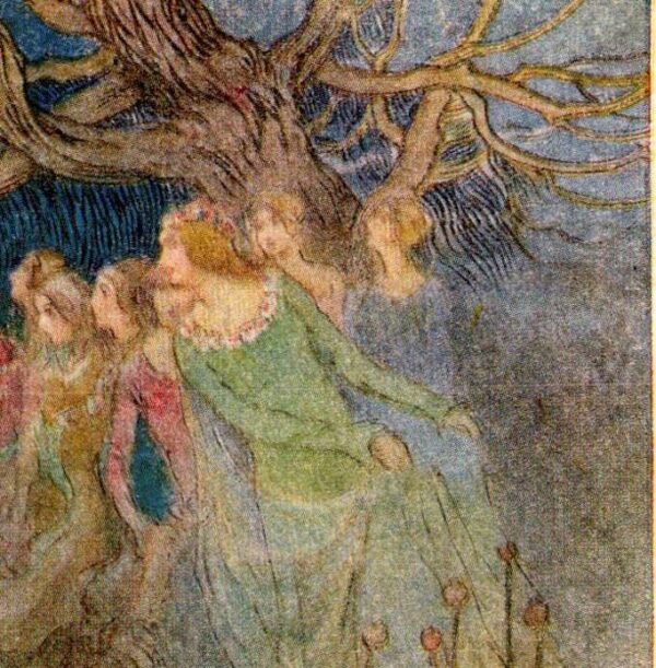 From Chaucer's Works "The Knight and the Old Woman" Vintage illustration by Warwick Goble - Image 2