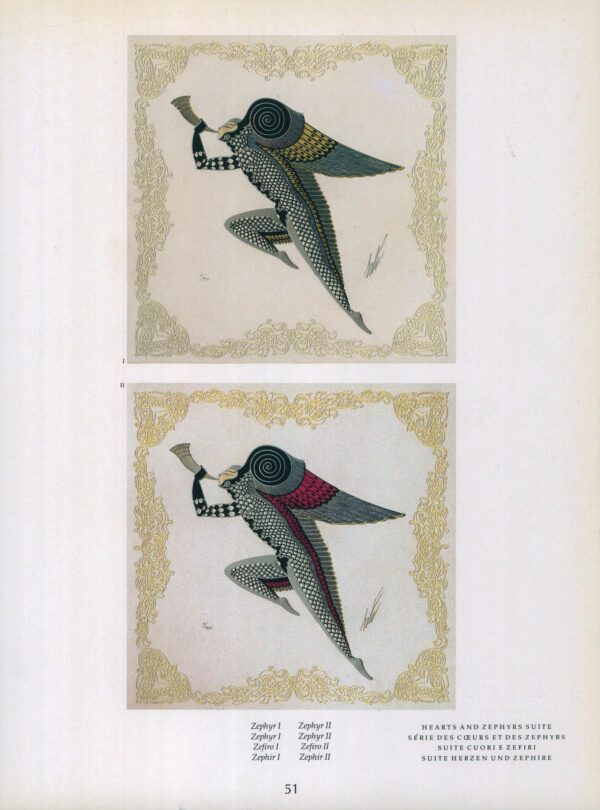 Vintage Fantasy/Fashion art book page "Zephyr I & Zephyr II" Measures 10 x 13 1/2" Heavy satin finish paper - Image 2