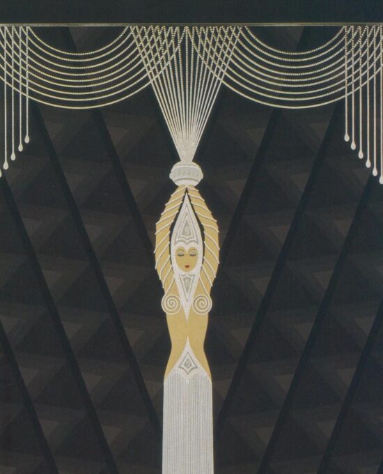 Vintage artdeco design “Pearls and Diamonds/Her Secret Admirers” Two-sided Vintage art book page 10 x 13 1/2″ Frame worthy print