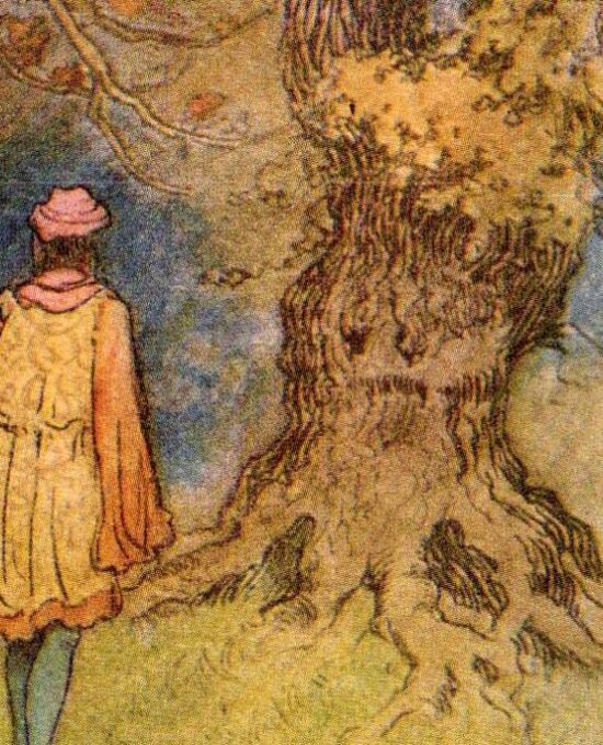 From Chaucer’s Works “The Three Revellers and the Gold” Vintage illustration by Warwick Goble