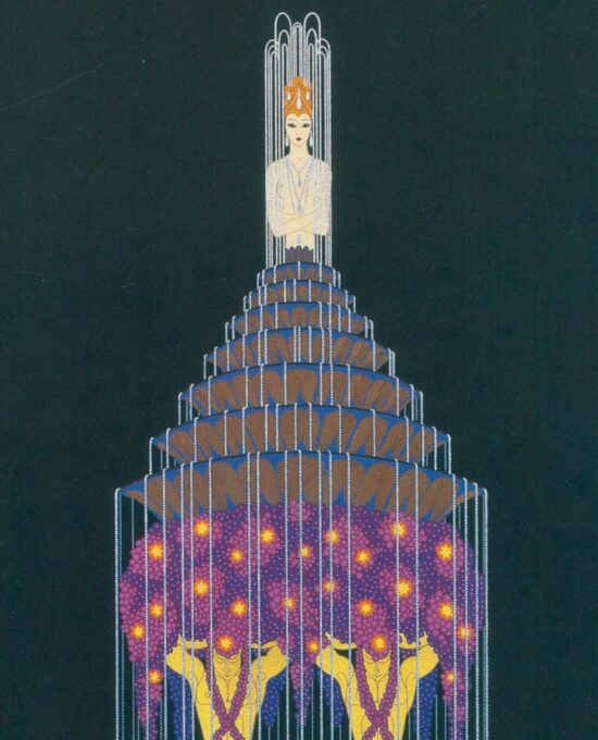 Erte Classic Art Deco Print “Perfume” c.1988 Vintage art book page 10 x 13 1/2″