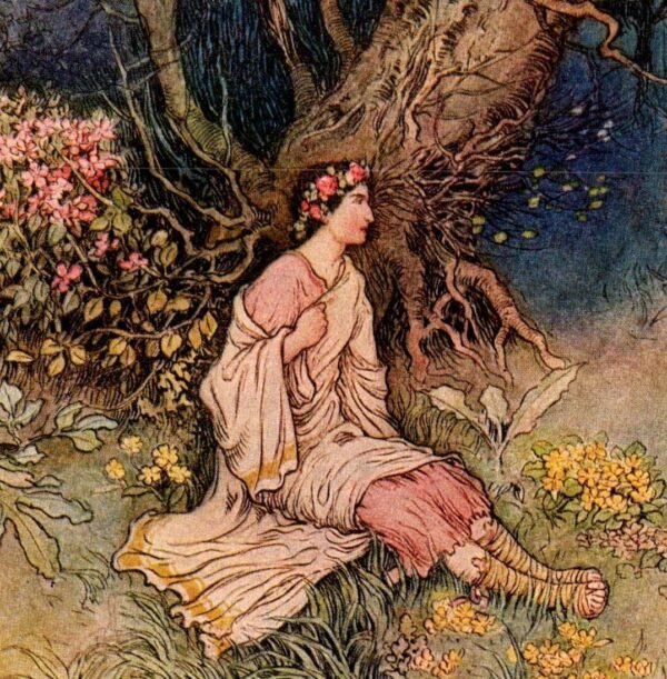 From Chaucer's Works "The Meeting in the Wood" Vintage illustration by Warwick Goble 1930s - Image 2