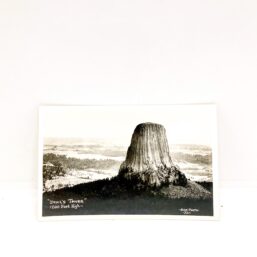 Devil's Tower Wyoming vintage 1930s real photo postcard blank