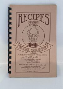 Recipes from the Frugal Gourmet Television Show 1977 Comb-bound 78 page cookbook