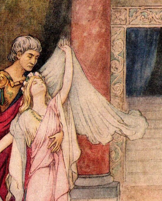 Chaucer’s Works “Virginius and Virginia” Vintage illustration by Warwick Goble 1930s