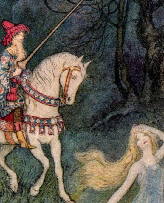 From Chaucer’s Works “An Elf Queen I Verily Love” Vintage illustration by Warwick Goble 1930s