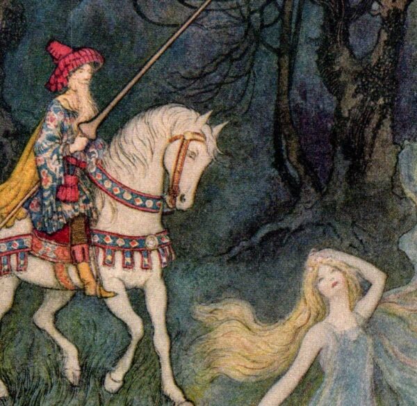 From Chaucer's Works "An Elf Queen I Verily Love" Vintage illustration by Warwick Goble 1930s