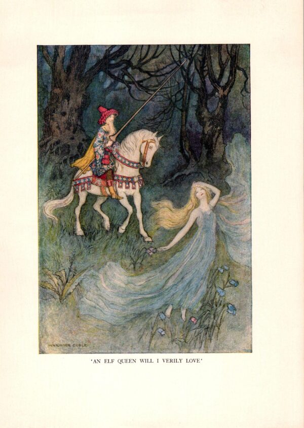 From Chaucer's Works "An Elf Queen I Verily Love" Vintage illustration by Warwick Goble 1930s - Image 3