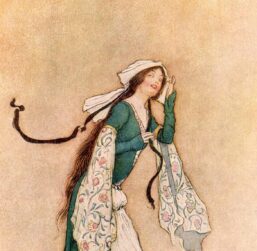 From Chaucer's Works "Allison" Vintage illustration by Warwick Goble 1930s