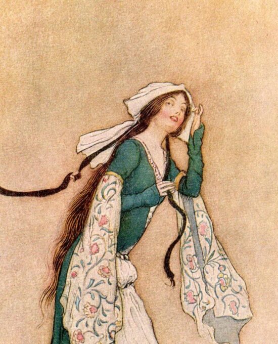 From Chaucer’s Works “Allison” Vintage illustration by Warwick Goble 1930s