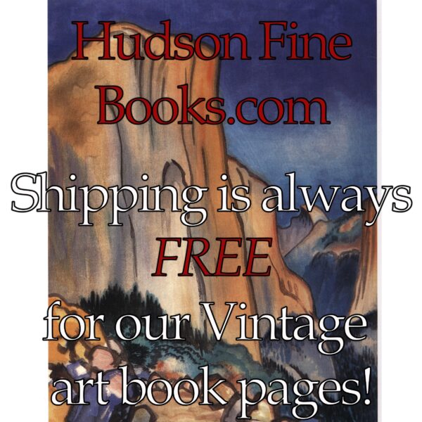 Vintage Art Deco art book page "Blue Asia" 10 x 13 1/2" Vintage satin paper art print - Image 4