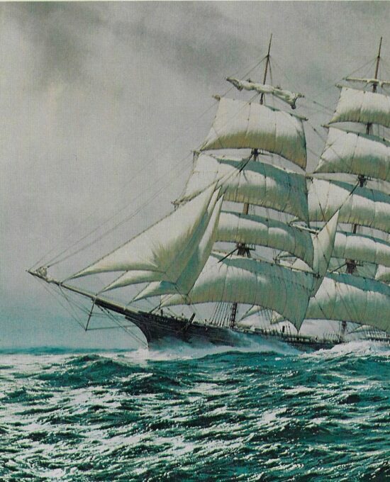 Vintage book page print “Barque Star of Finland” Carl G. Evers