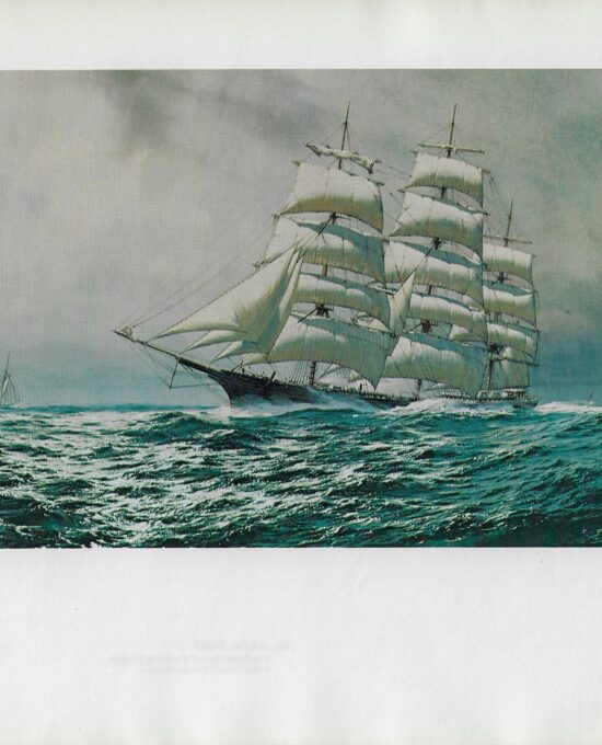 Vintage book page print “Barque Star of Finland” Carl G. Evers