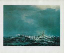 Vintage art print "The Romantic Challenge" Carl G. Evers sailboating
