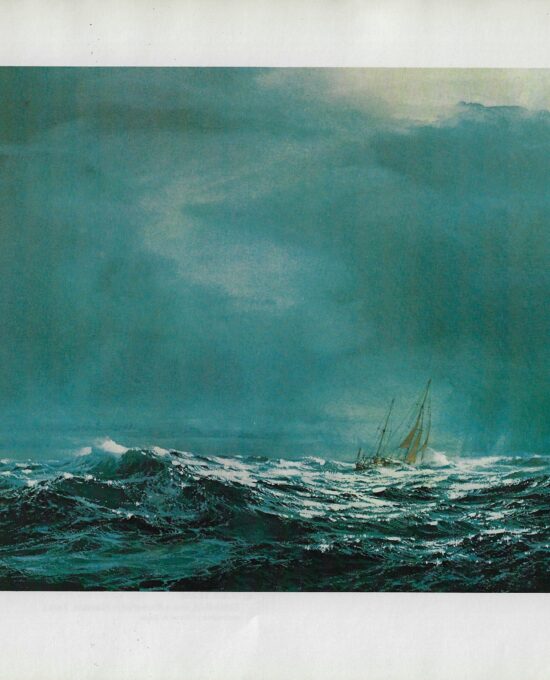 Vintage art print “The Romantic Challenge” Carl G. Evers sailboating