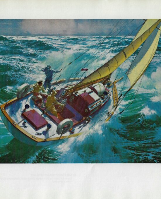 Vintage book print “The Joy of Sailing” Carl G. Evers sailboat