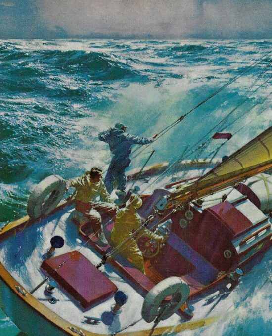Vintage book print “The Joy of Sailing” Carl G. Evers sailboat