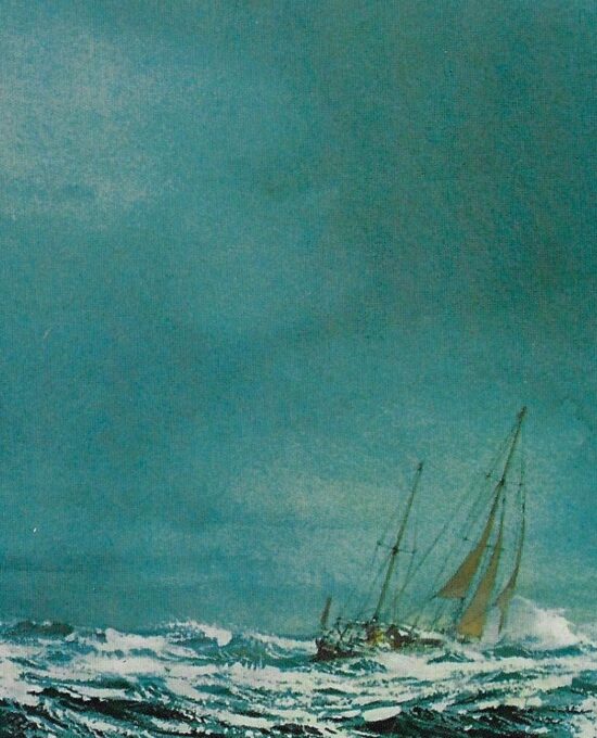 Vintage art print “The Romantic Challenge” Carl G. Evers sailboating