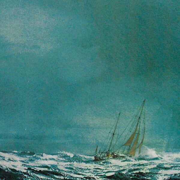Vintage art print "The Romantic Challenge" Carl G. Evers sailboating - Image 2