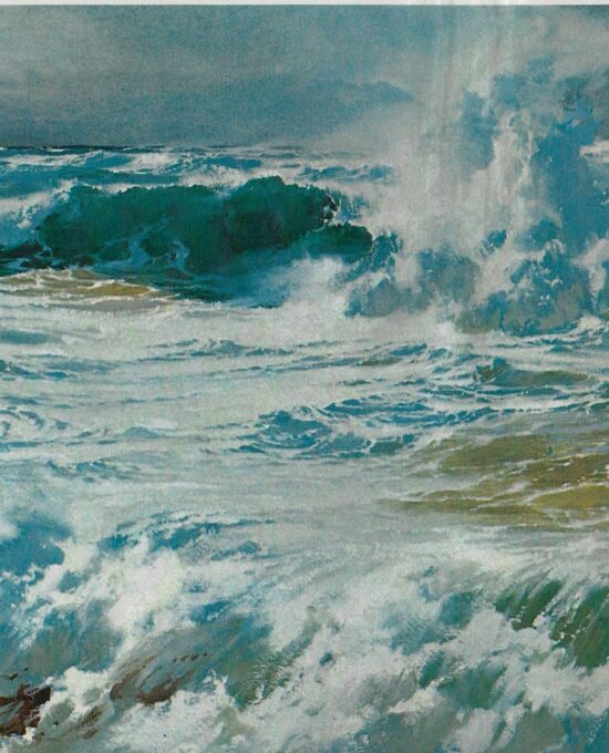 Caribbean Surf Vintage art book page maritime print Carl G. Evers