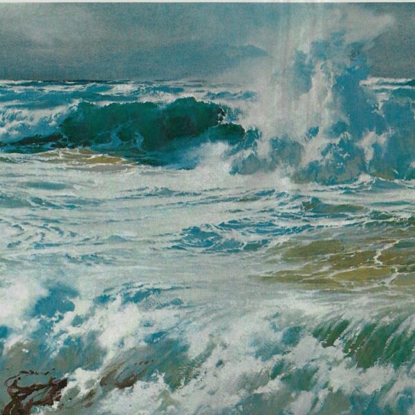 Caribbean Surf Vintage art book page maritime print Carl G. Evers