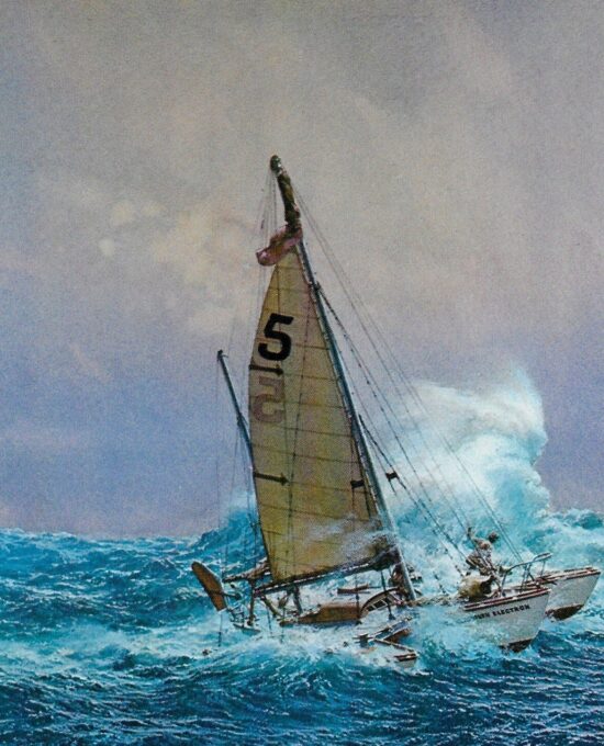 Vintage book page maritime print “The Strange Last Voyage of Donald Crowhurst” Carl G. Evers