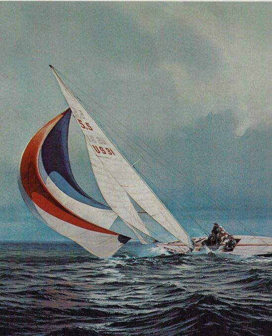 Pride – International Champion racing yacht Vintage art book page maritime print Carl G. Evers