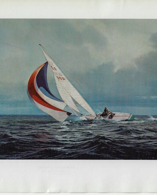 Pride – International Champion racing yacht Vintage art book page maritime print Carl G. Evers