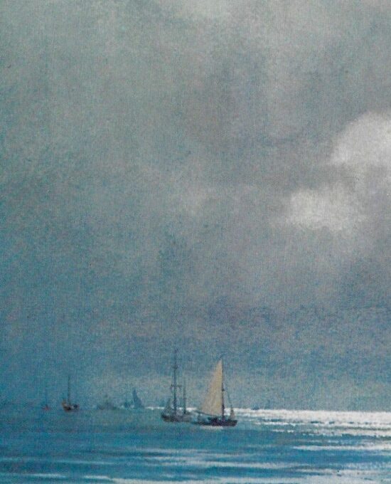 Vintage book page print “Weather Uncertain – Sunday Sailors in Chesapeake Bay” Carl G. Evers circa1972