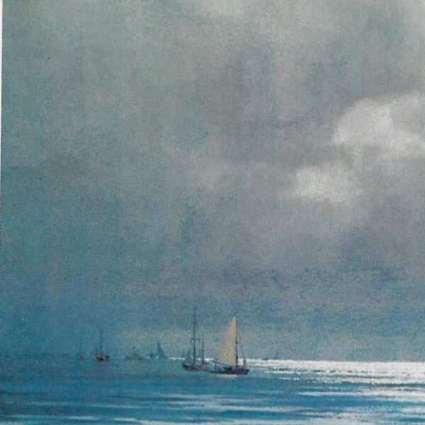 Vintage book page print "Weather Uncertain - Sunday Sailors in Chesapeake Bay" Carl G. Evers circa1972 - Image 2