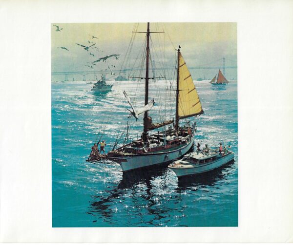 Vintage book page print "Chesapeake Bay" Carl G. Evers circe 1972