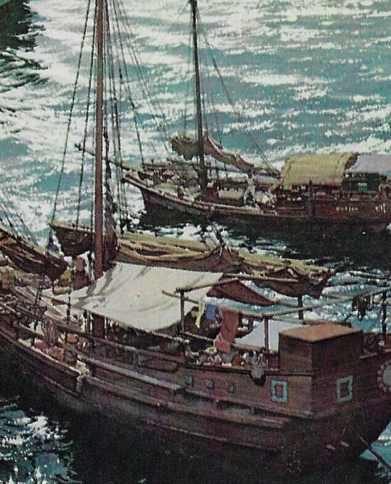 Vintage book page maritime print “Tug in Korea – Deepsea tug ready to leave Pusan” Carl G. Evers circa 1972